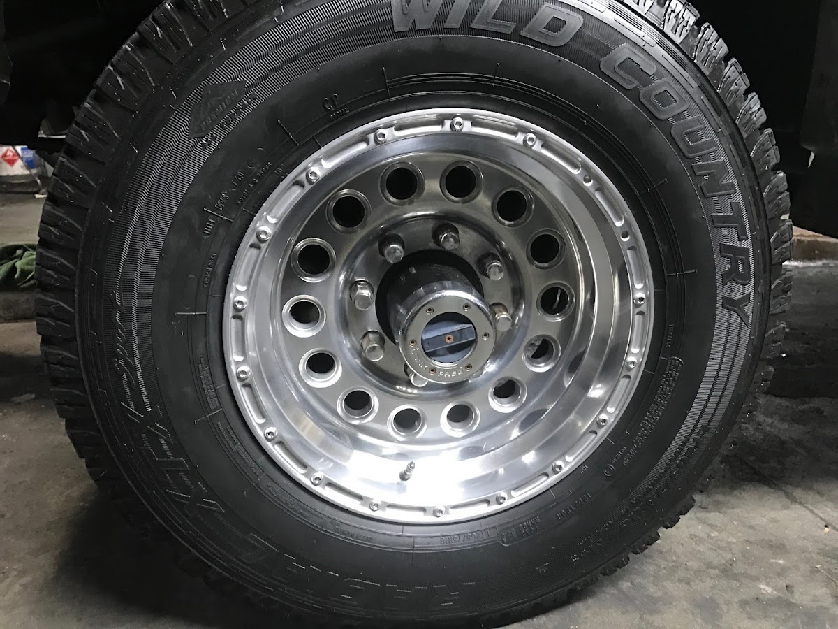 A freshly cleaned and dressed wheel and tire